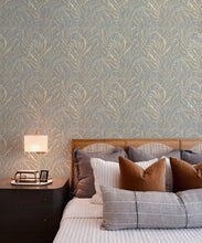 Load image into Gallery viewer, Neptunes Necklace Wallpaper • Floral Wallpaper • Gray • Insitu