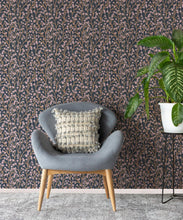 Load image into Gallery viewer, Petals Wallpaper • Floral Wallpaper • Steel • Insitu