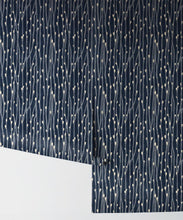 Load image into Gallery viewer, Pussy Willow Wallpaper • Floral Wallpaper • Indigo • Rolls
