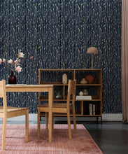 Load image into Gallery viewer, Pussy Willow Wallpaper • Floral Wallpaper • Indigo • Insitu