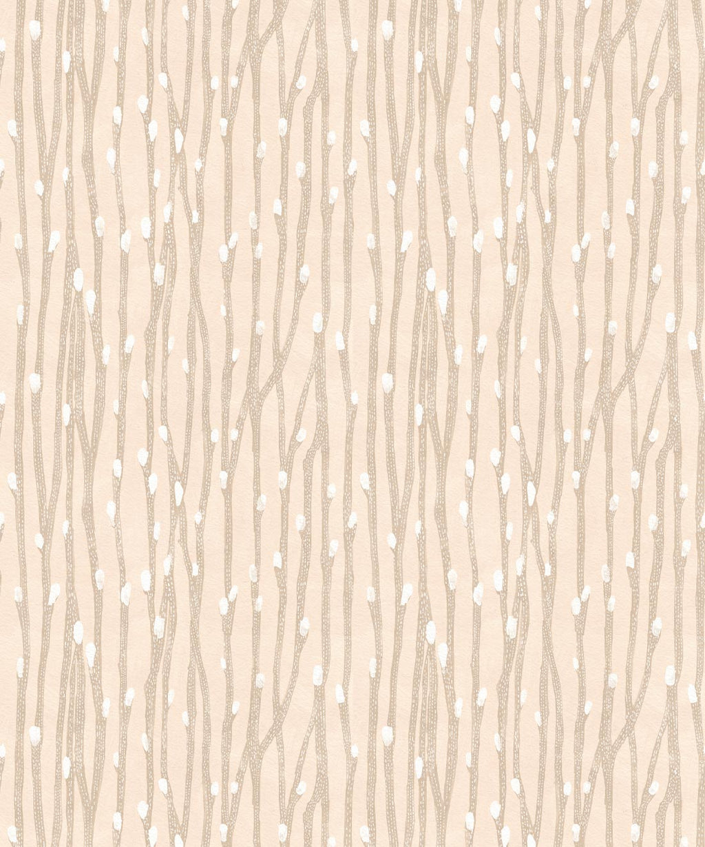 Pussy Willow Wallpaper • Floral Wallpaper • Nude • Swatch