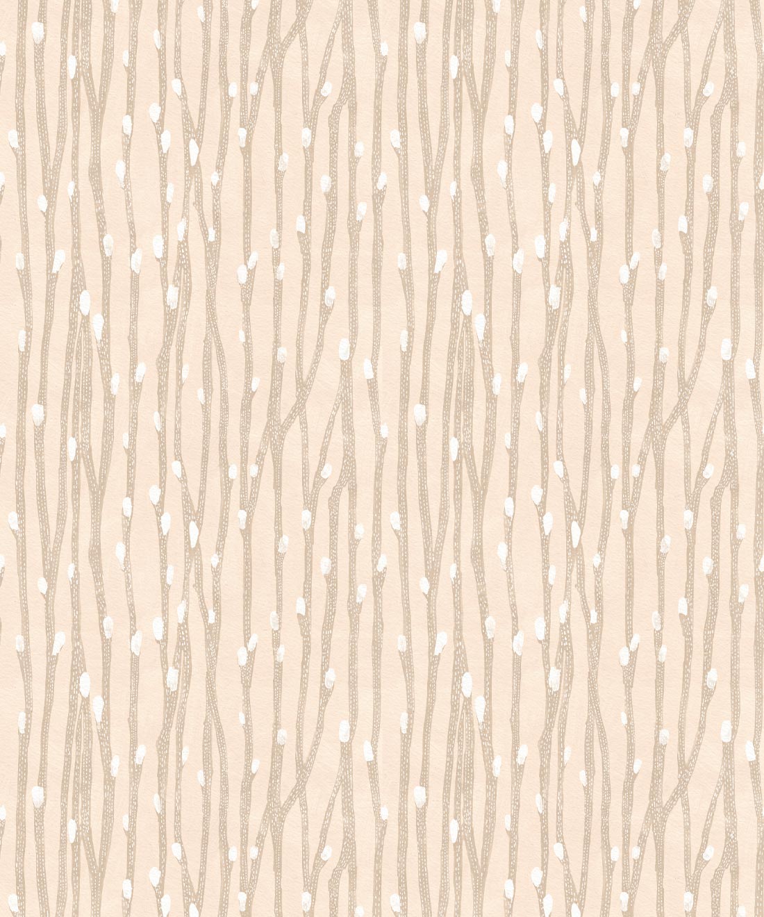 Pussy Willow Wallpaper • Floral Wallpaper • Nude • Swatch