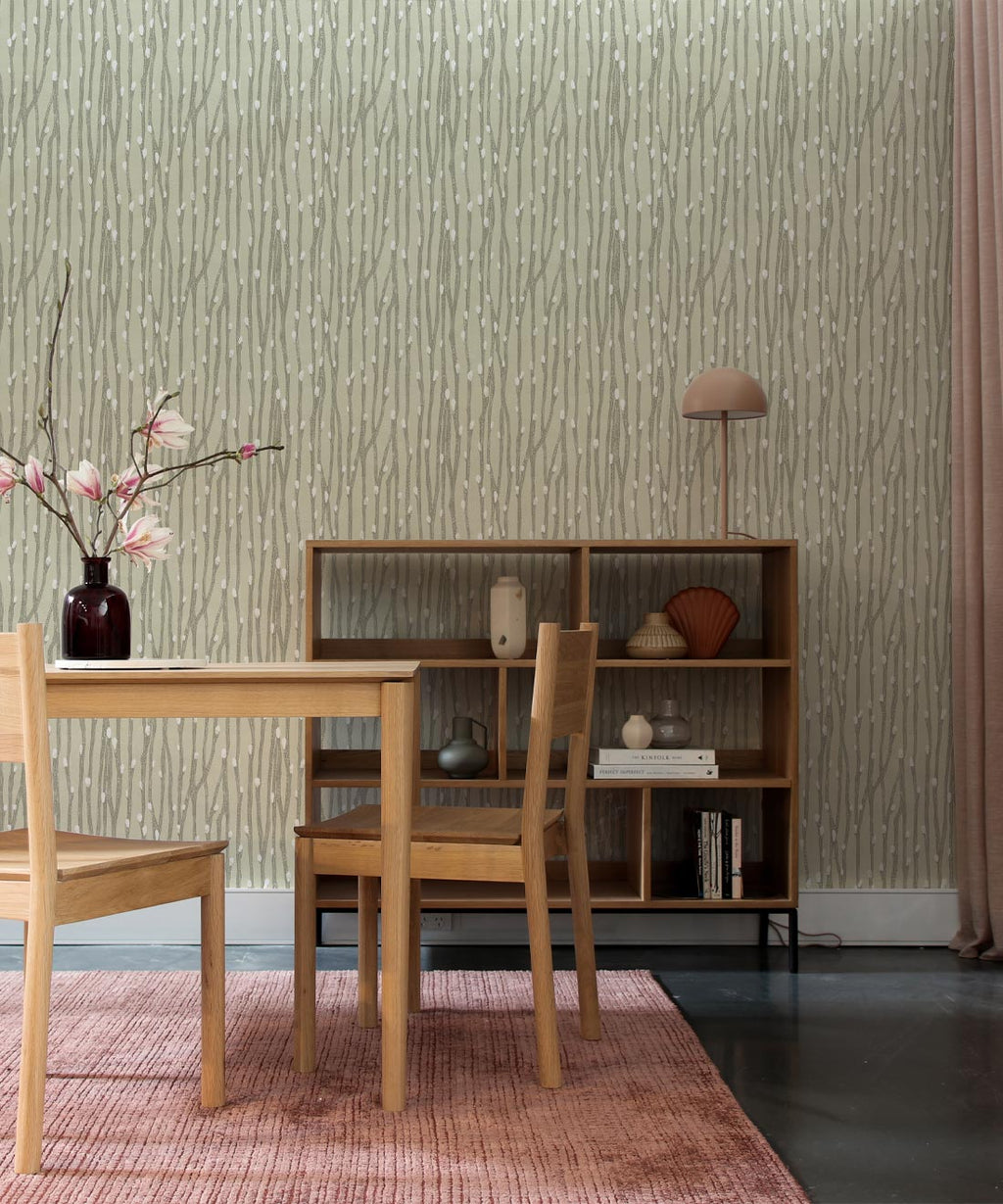 Pussy Willow Wallpaper • Floral Wallpaper • Willow • Insitu