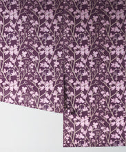 Load image into Gallery viewer, Quince Wallpaper • Floral Wallpaper • Lilac • Rolls