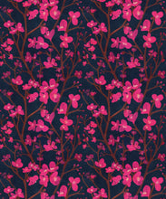 Load image into Gallery viewer, Quince Wallpaper • Floral Wallpaper • Navy • Swatch