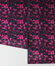 Load image into Gallery viewer, Quince Wallpaper • Floral Wallpaper • Navy • Rolls