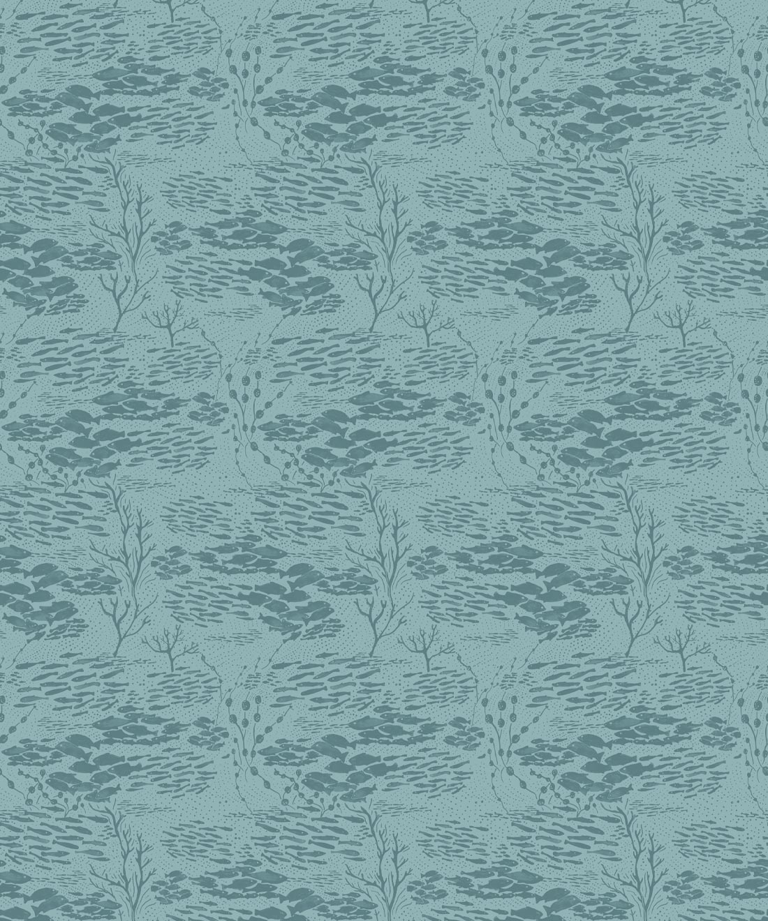 Shoal Wallpaper • Floral Wallpaper • Deep Teal • Swatch