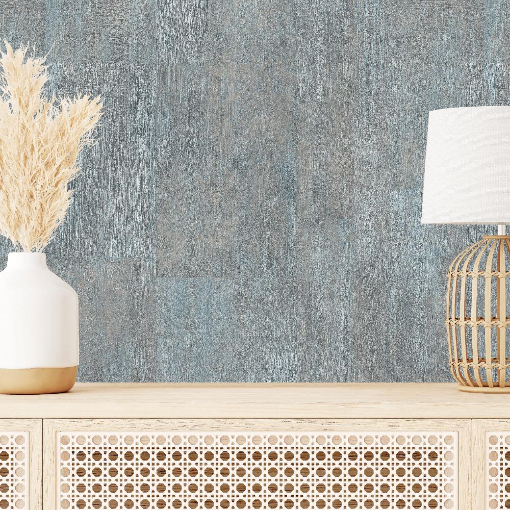 Block Texture Wallpaper - Green room view