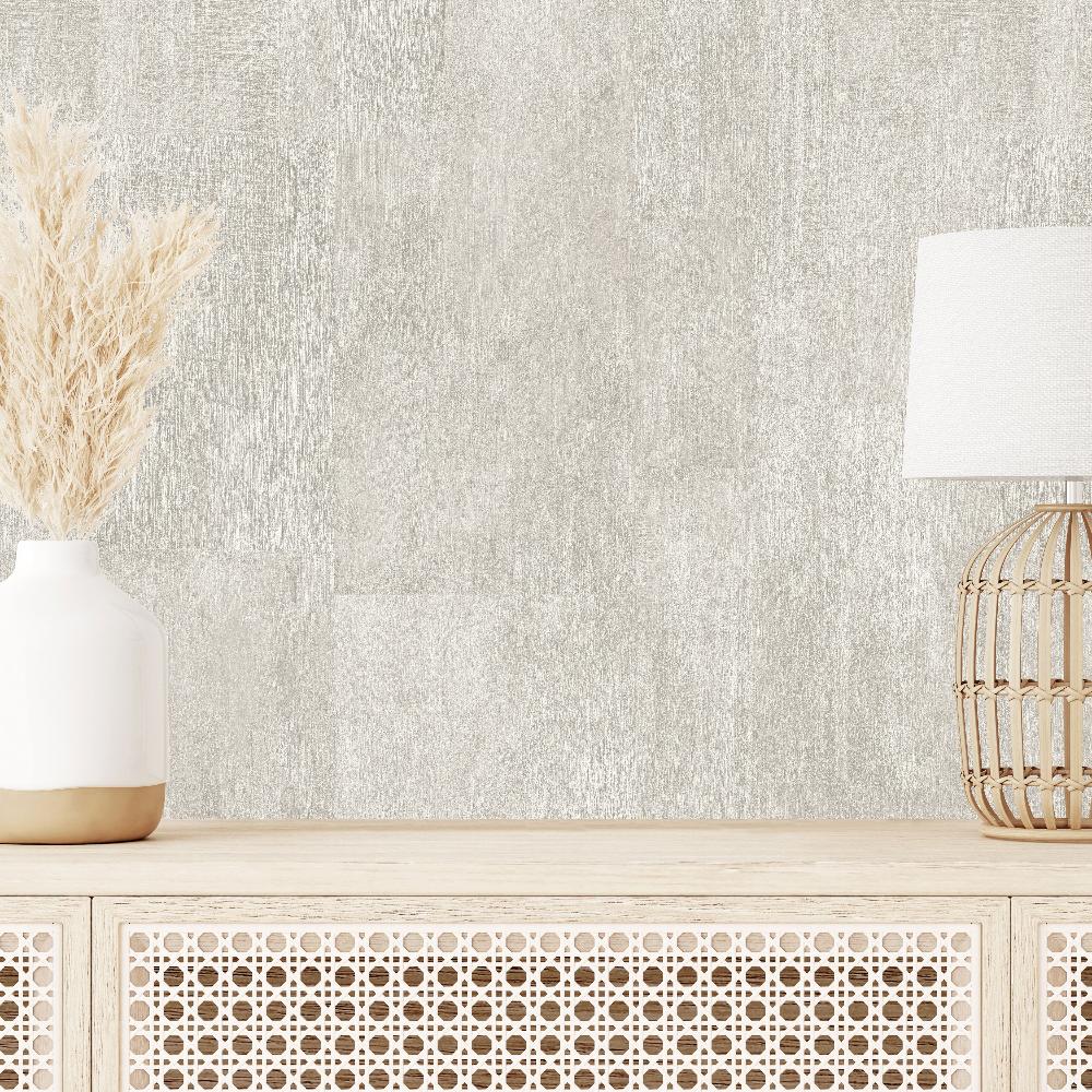 Block Texture Wallpaper - Grey room view
