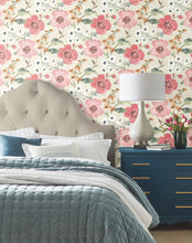 Load image into Gallery viewer, Evelyn Wallpaper - Pink room setting