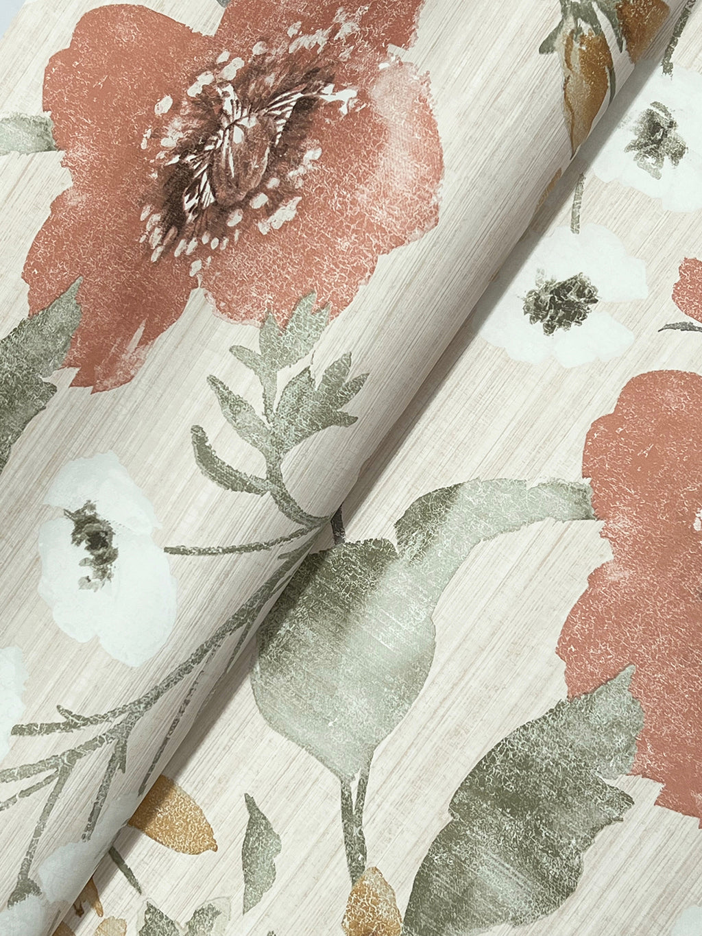 Evelyn Wallpaper - Apricot wallpaper pattern