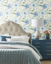 Load image into Gallery viewer, Evelyn Wallpaper - Blue room setting