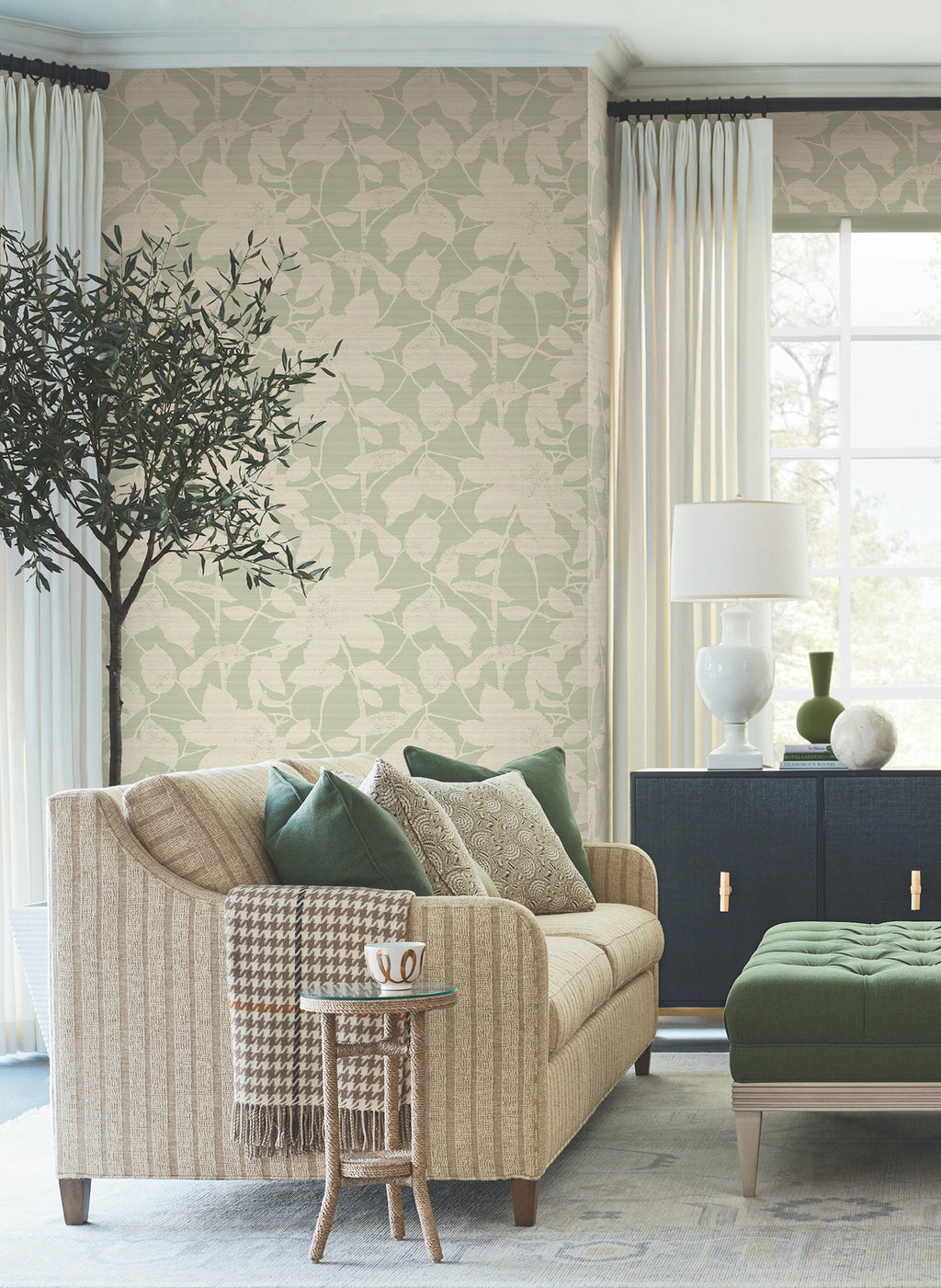 Solange Wallpaper - Sage room setting