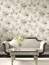 Load image into Gallery viewer, Veiled Garden Wallpaper - Rose room setting