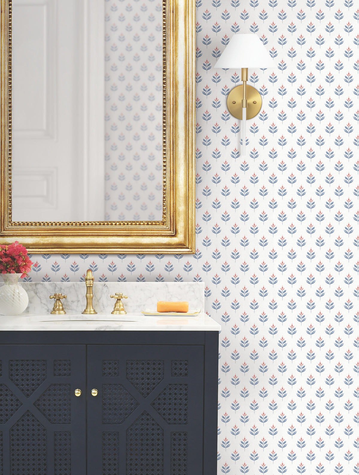 Serene Villa Wallpaper - Red room setting