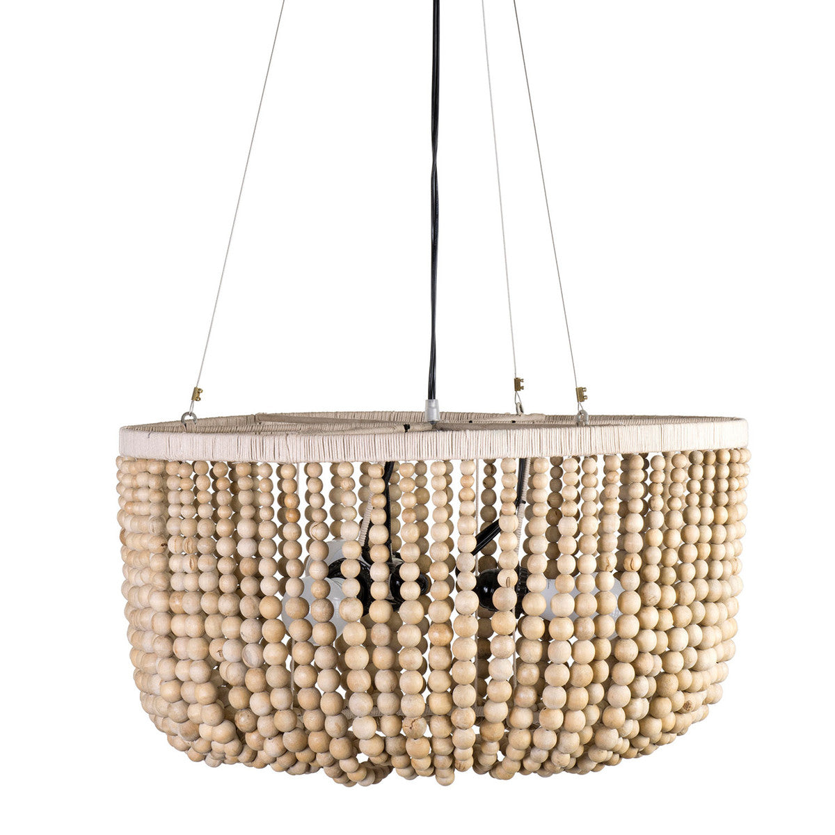 nika wooden beaded chandelier