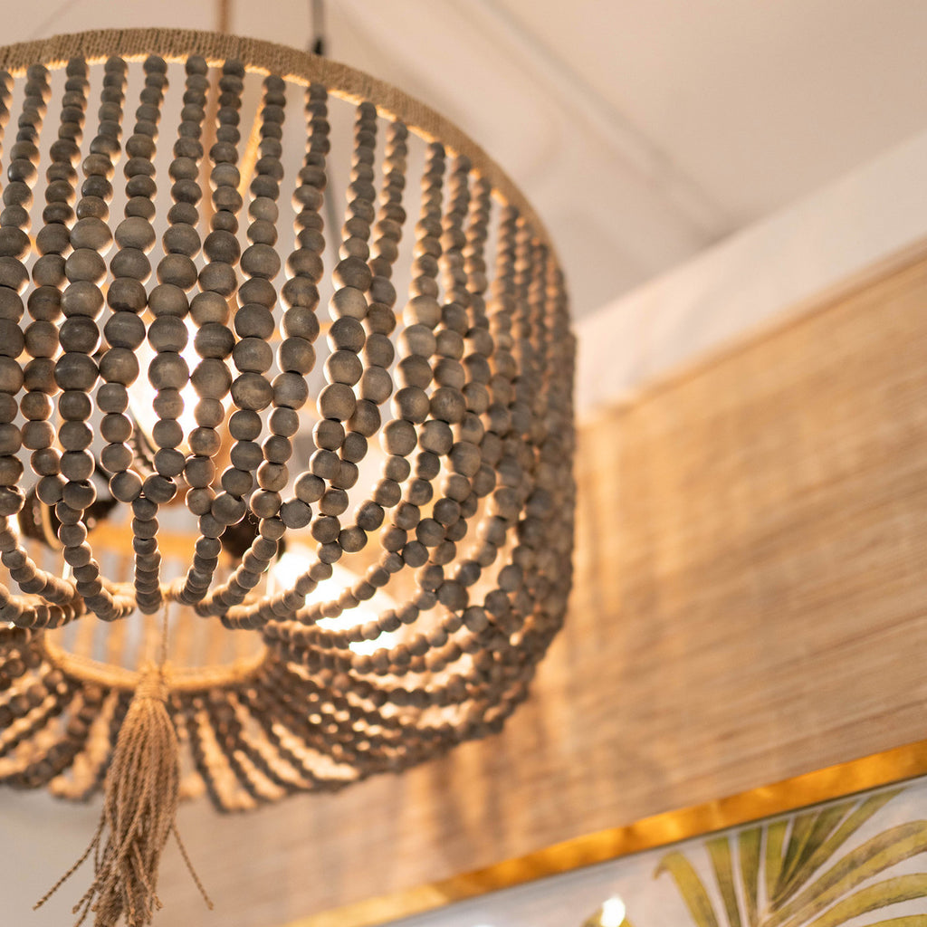nika wooden beaded chandelier