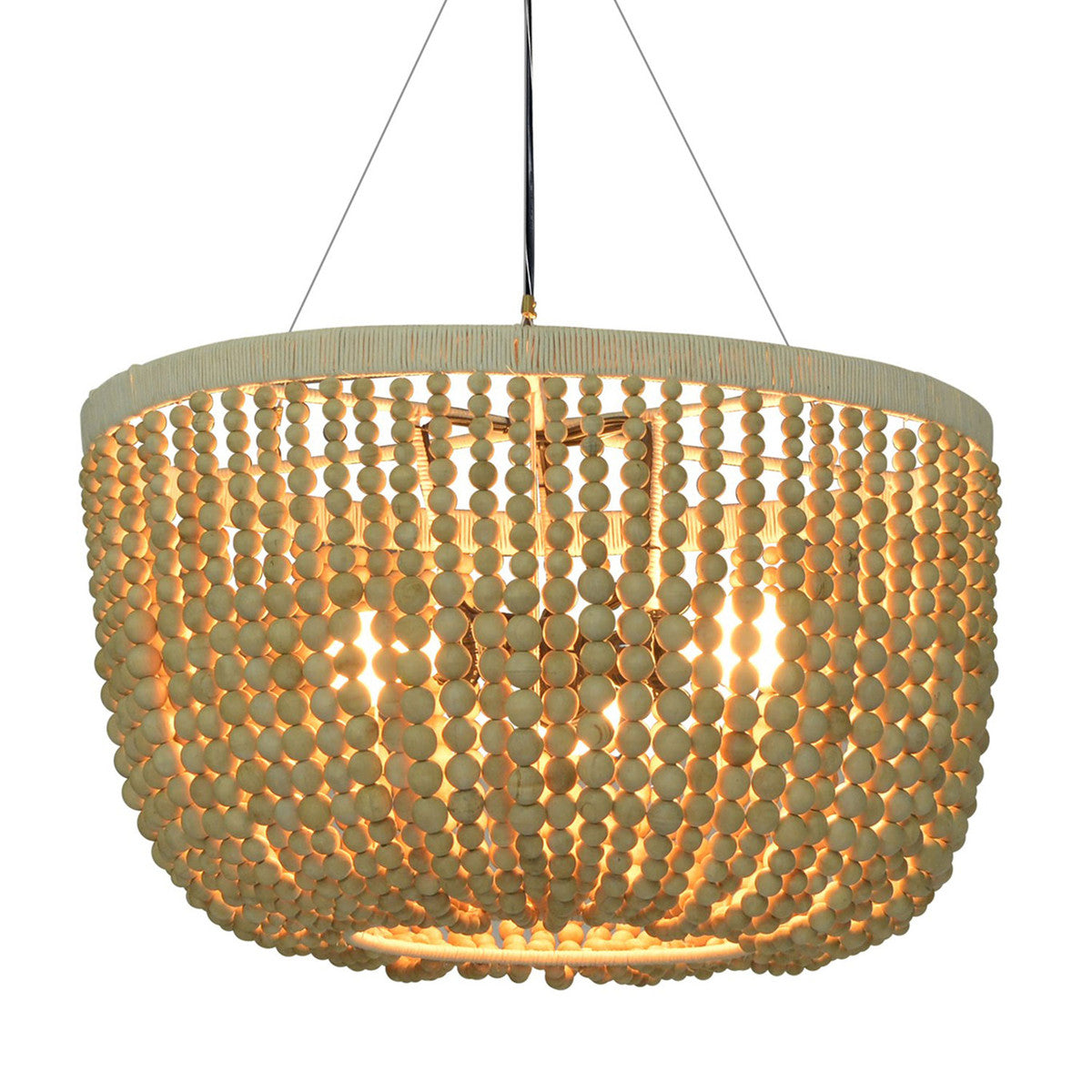 nika wooden beaded chandelier
