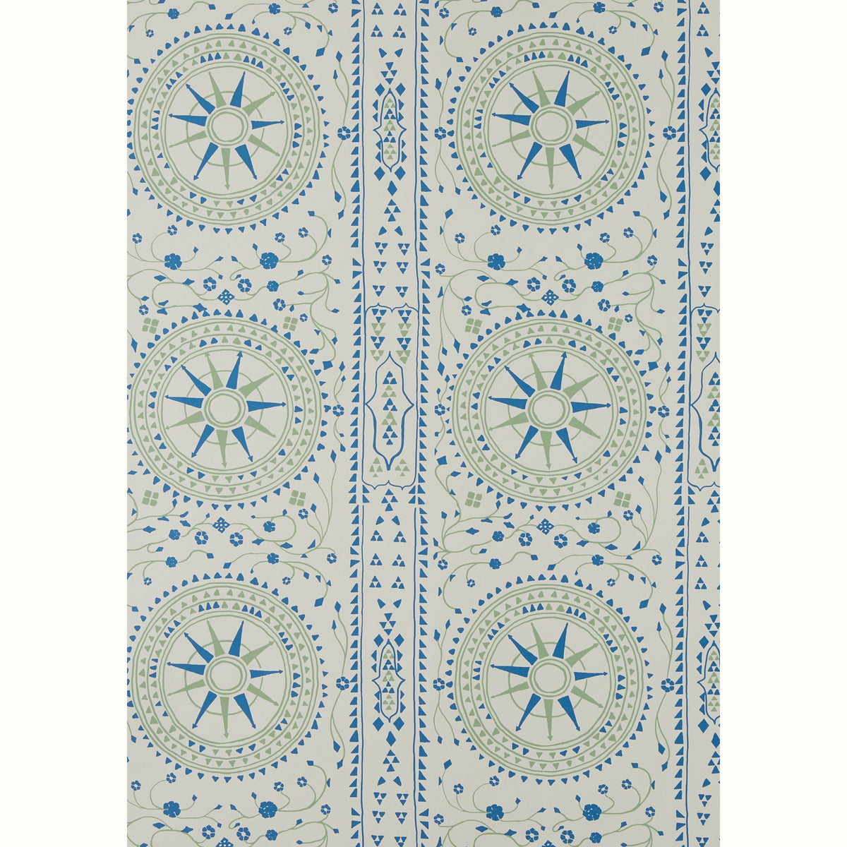 Leila Wallpaper by Peter Dunham - Blue/Pink on White