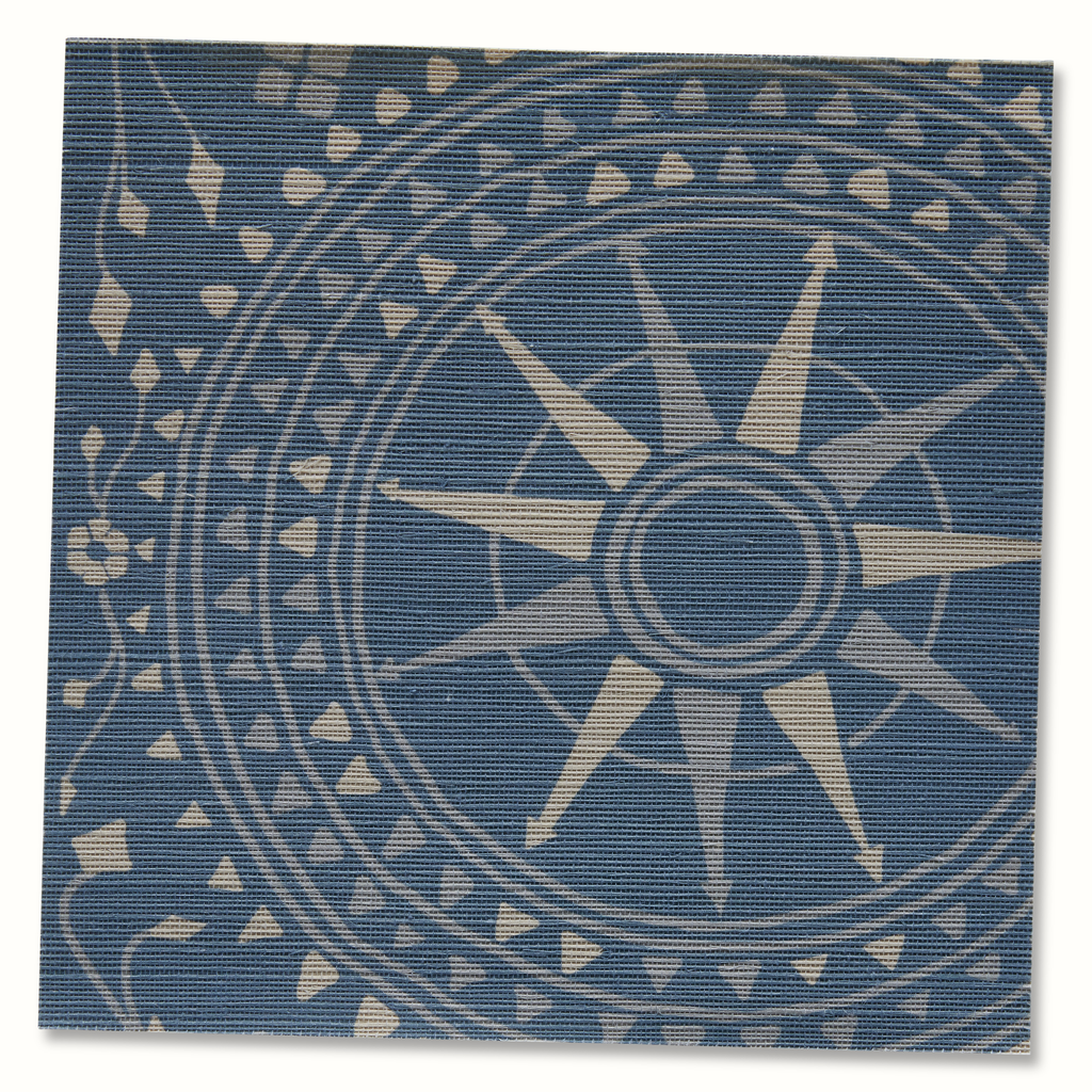 Leila Grasscloth Wallpaper by Peter Dunham - Blue