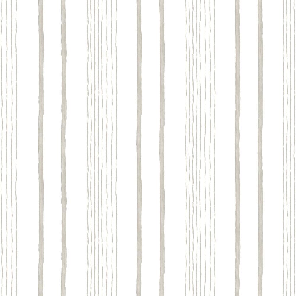 Handrawn Stripe Wallpaper - Beige pattern
