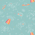 Space Adventures Wallpaper - Aqua pattern