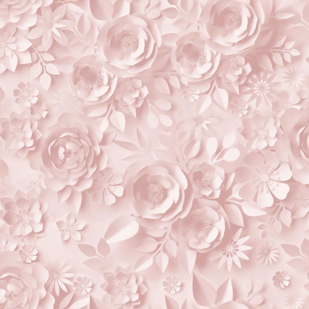 Paper Flowers Wallpaper - Pink pattern