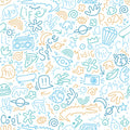 Doodle Wallpaper - Blue pattern