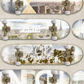 City Skate Wallpaper - Beige pattern