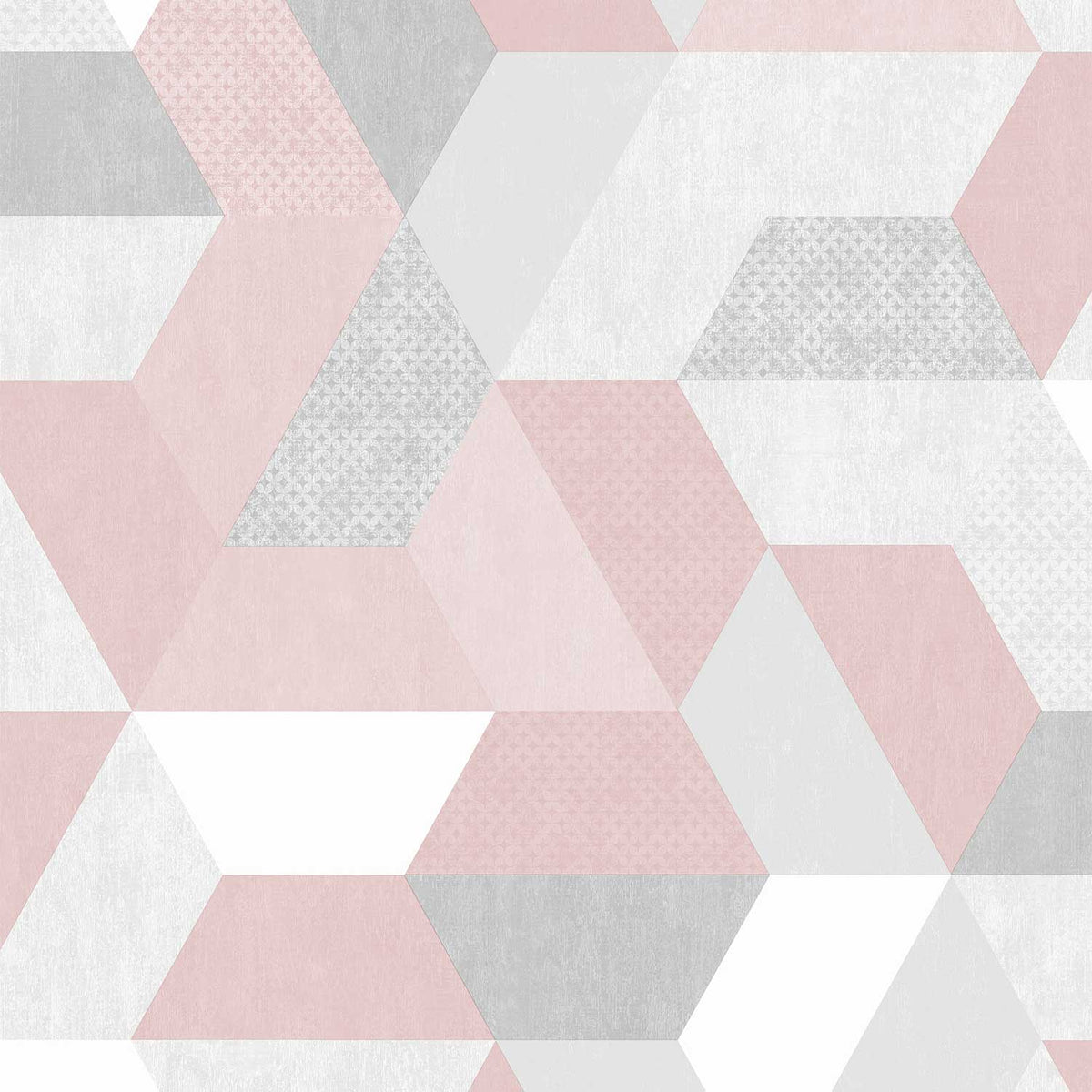 Loft Geometric Wallpaper - Blush and Greys pattern