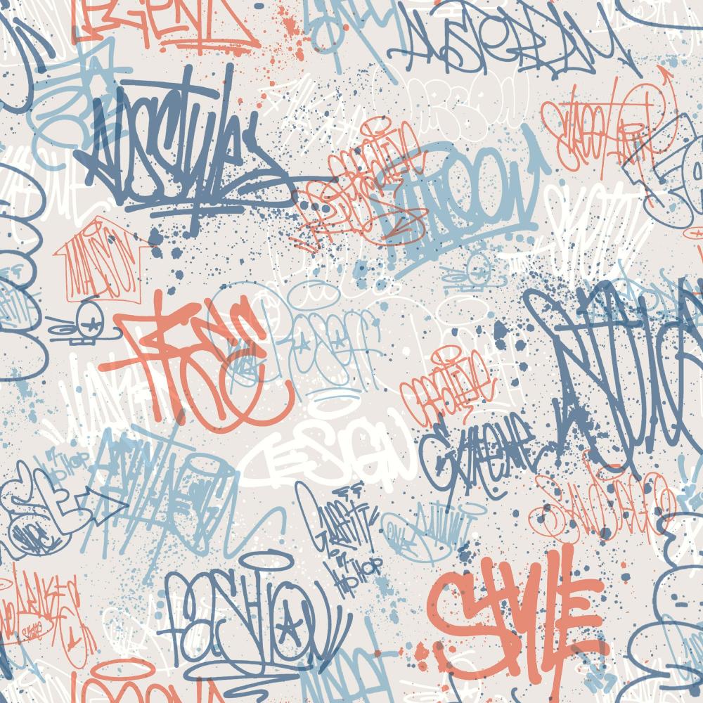 Graffitti Wallpaper - Blue pattern