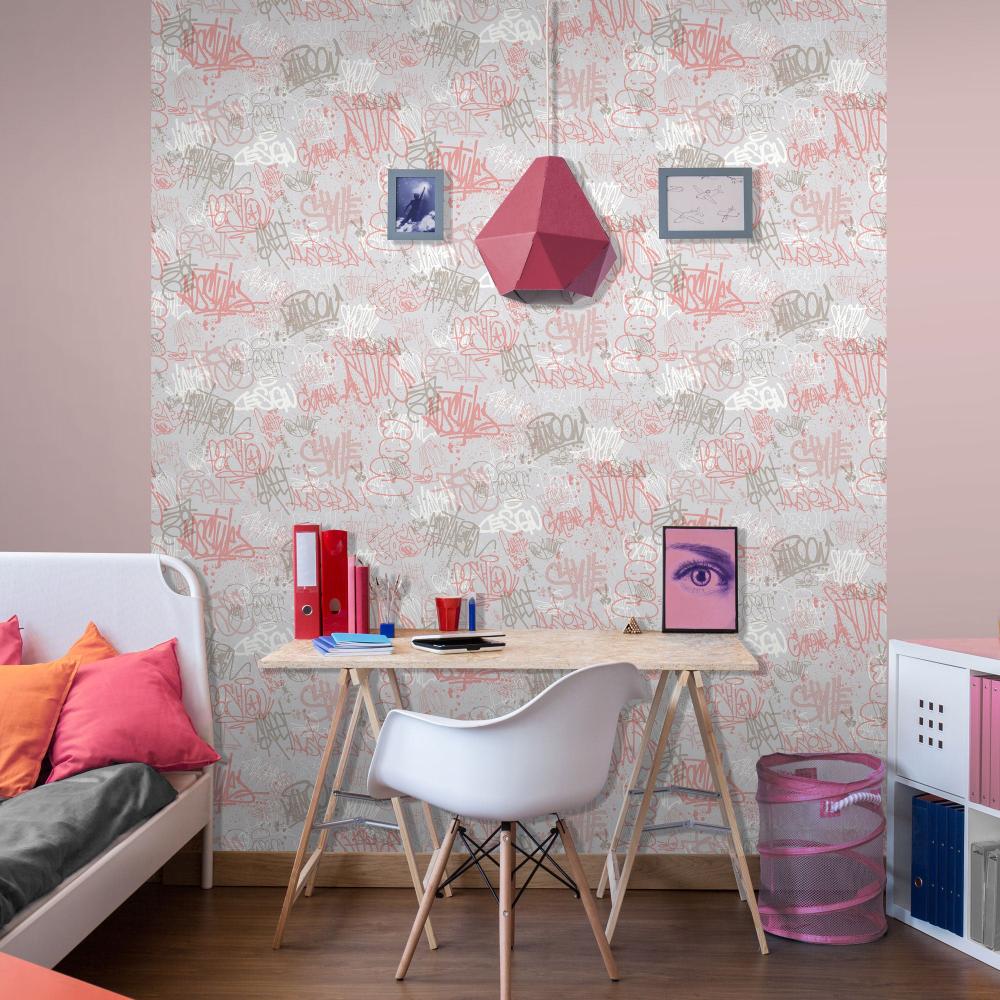 Graffitti Wallpaper - Rose room view