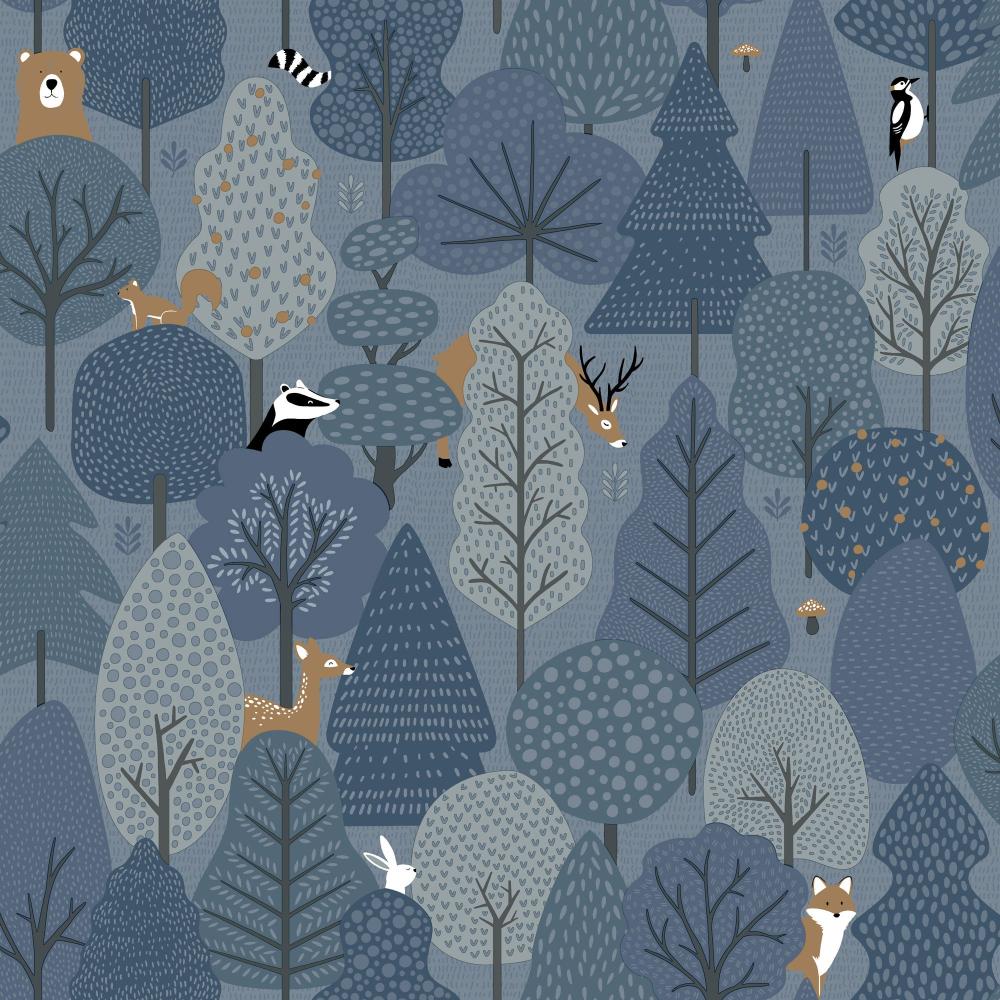 Enchanted Forest Wallpaper - Starry Night pattern