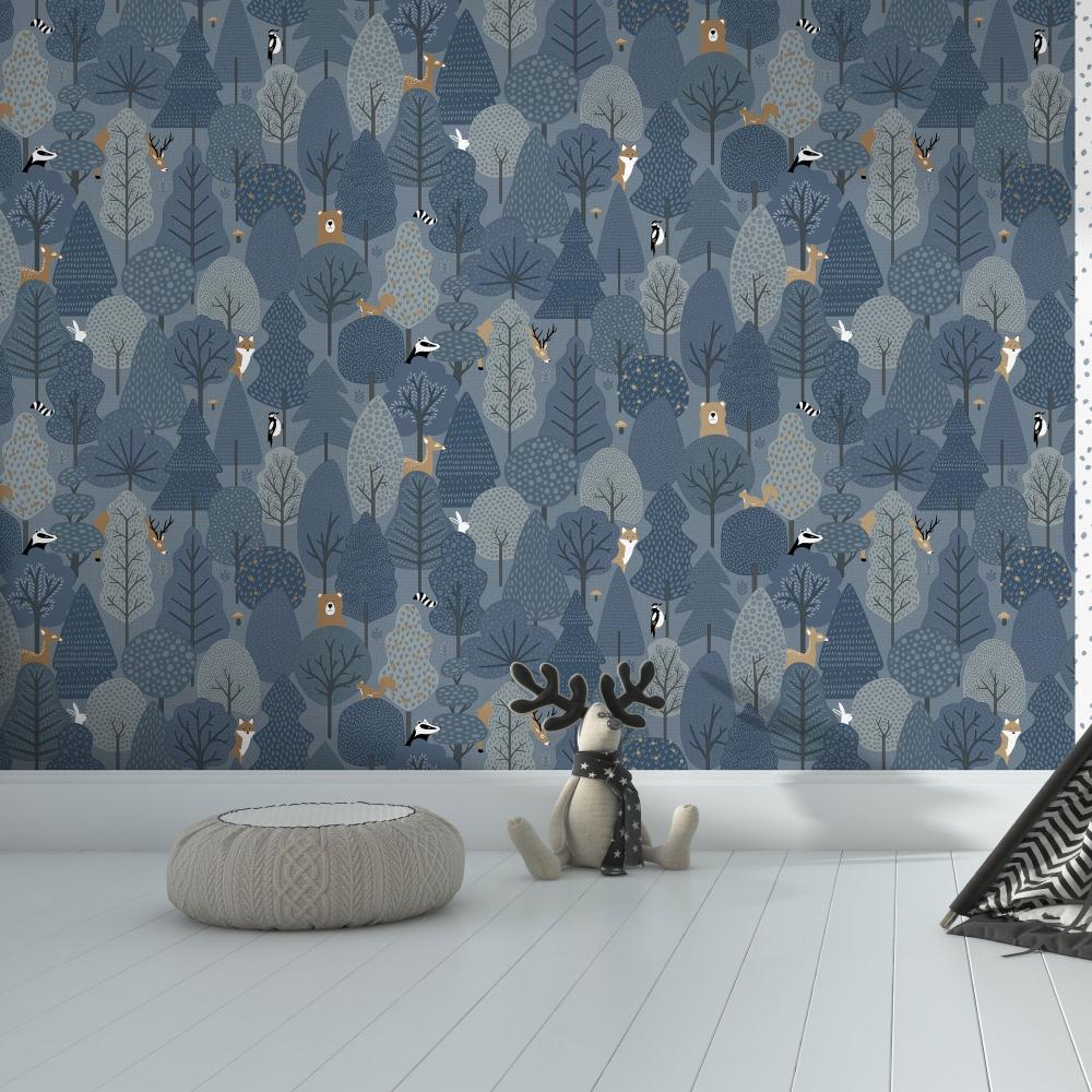 Enchanted Forest Wallpaper - Starry Night room view