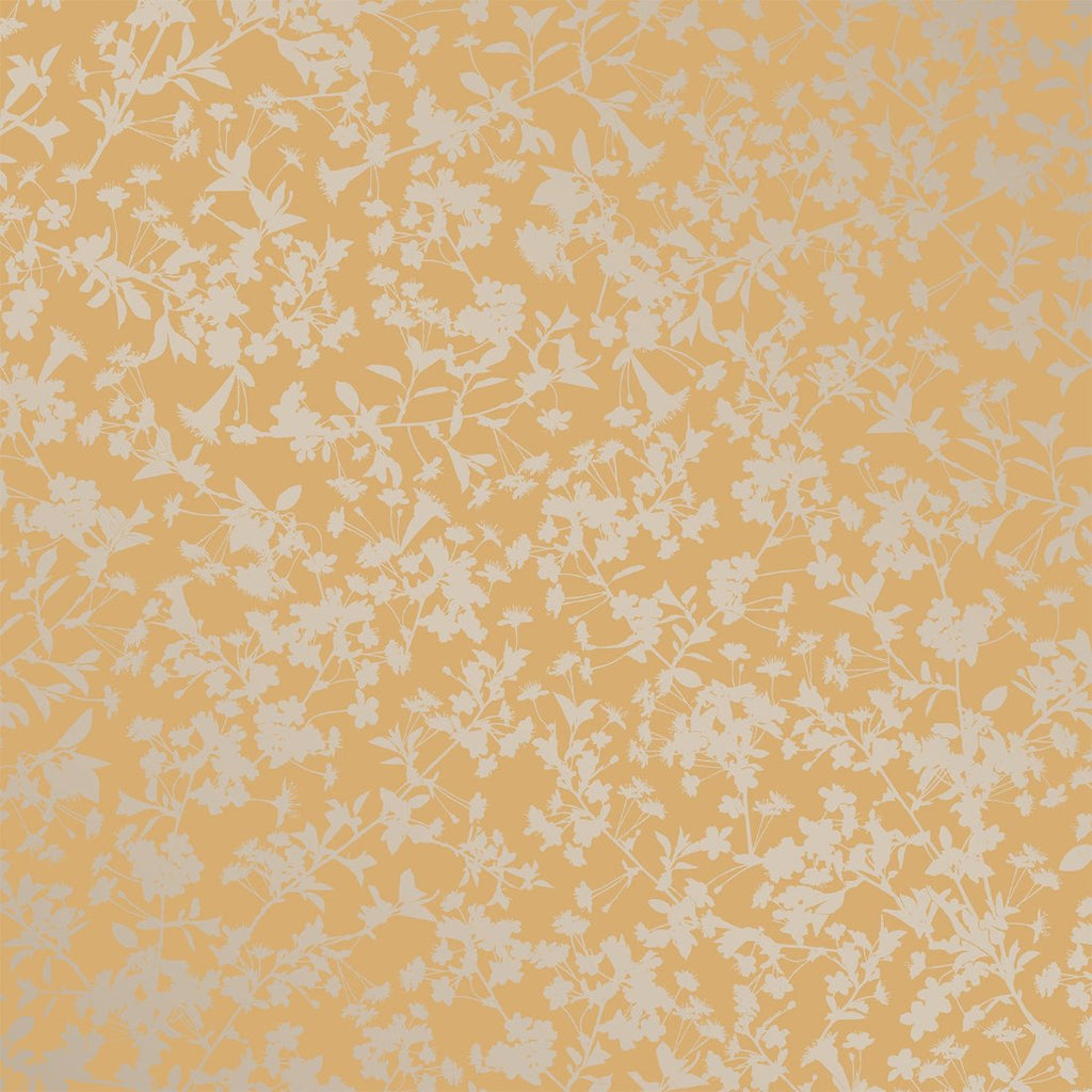 Shimmering Floral Canopy (on Foil) Wallpaper - Yellow pattern