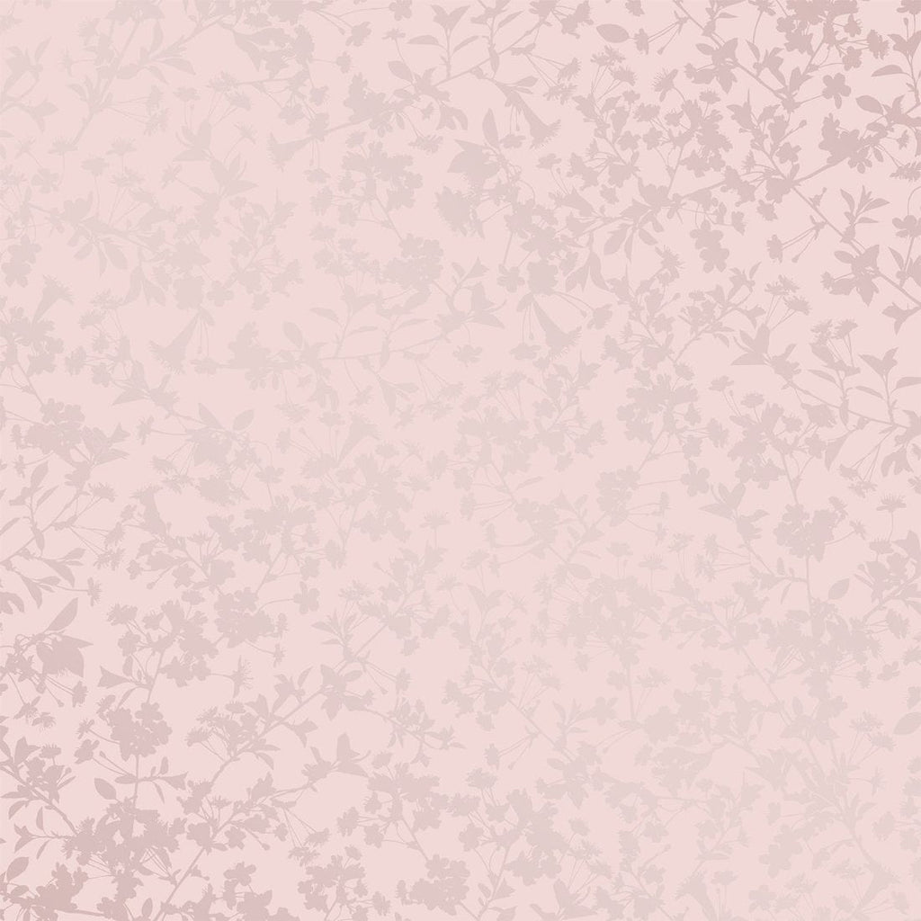Shimmering Floral Canopy (on Foil) Wallpaper - Purple pattern