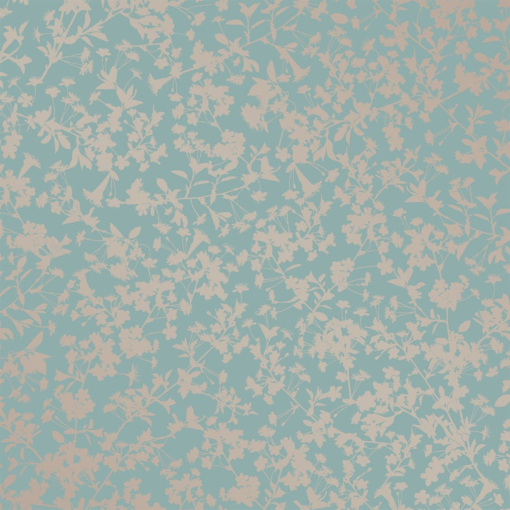 Shimmering Floral Canopy (on Foil) Wallpaper - Green pattern