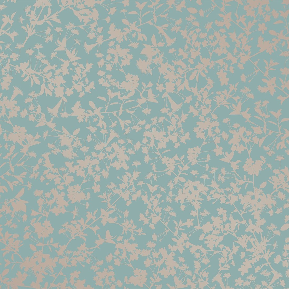Shimmering Floral Canopy (on Foil) Wallpaper - Green pattern