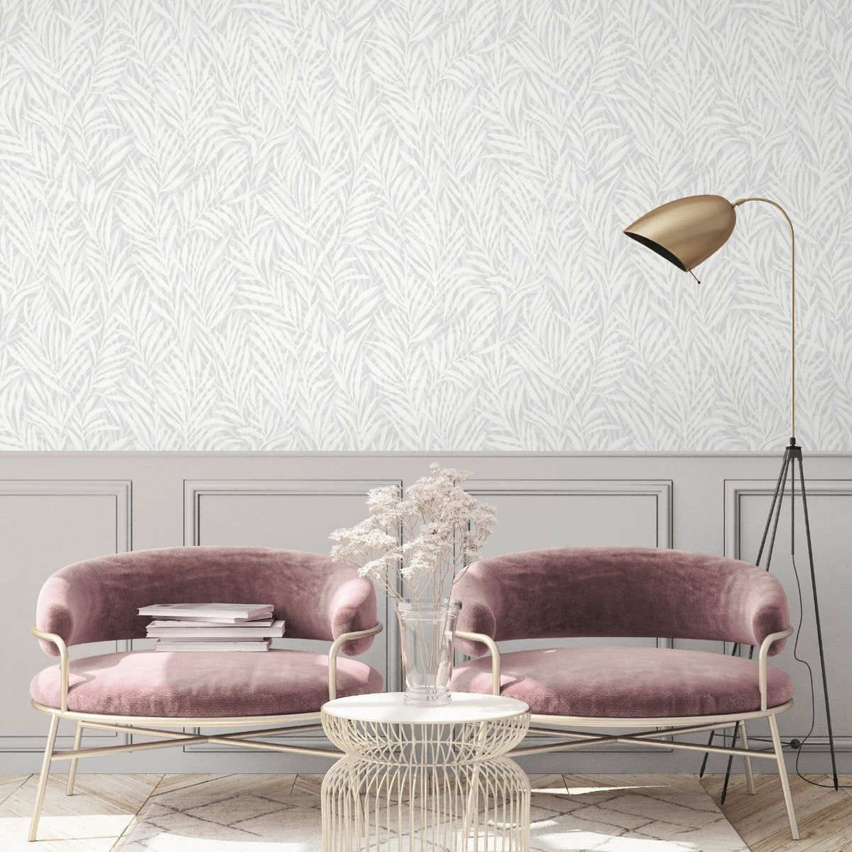 Whispering Leaves Wallpaper - White room view