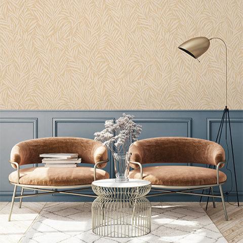 Whispering Leaves Wallpaper - Yellow room view
