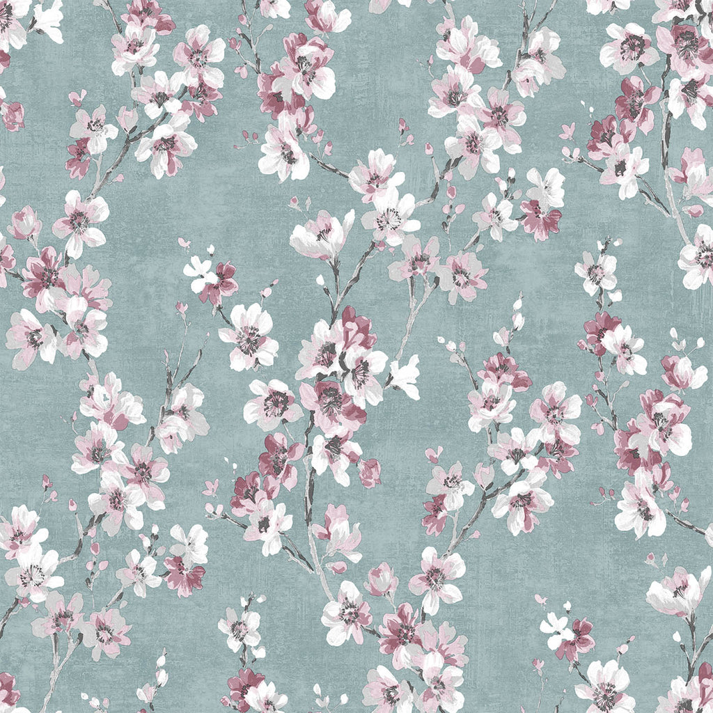 Blossom Reveries Wallpaper - Blue pattern