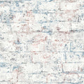 Distressed Bricks Wallpaper - Blue pattern