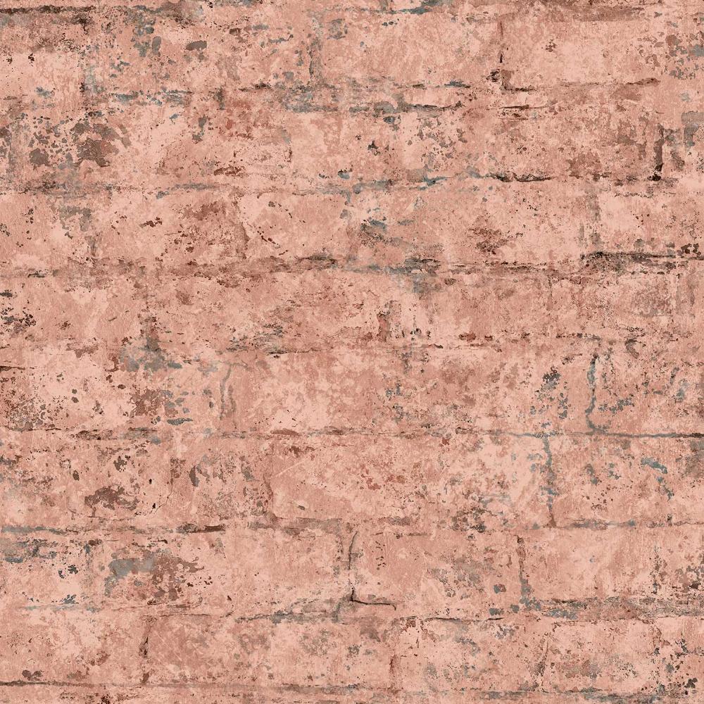Distressed Bricks Wallpaper - Rust pattern