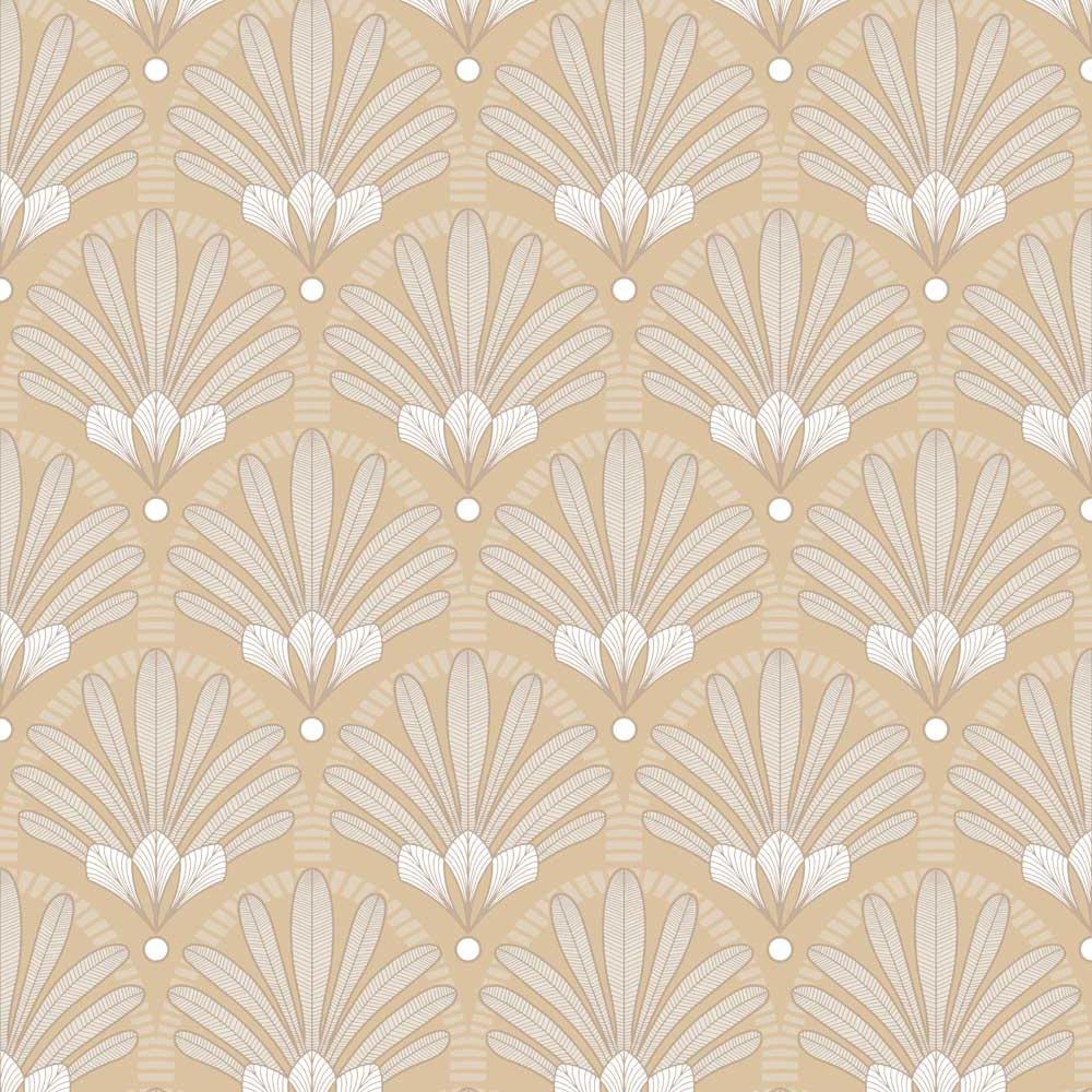 Elysian Fan Wallpaper - Beige pattern