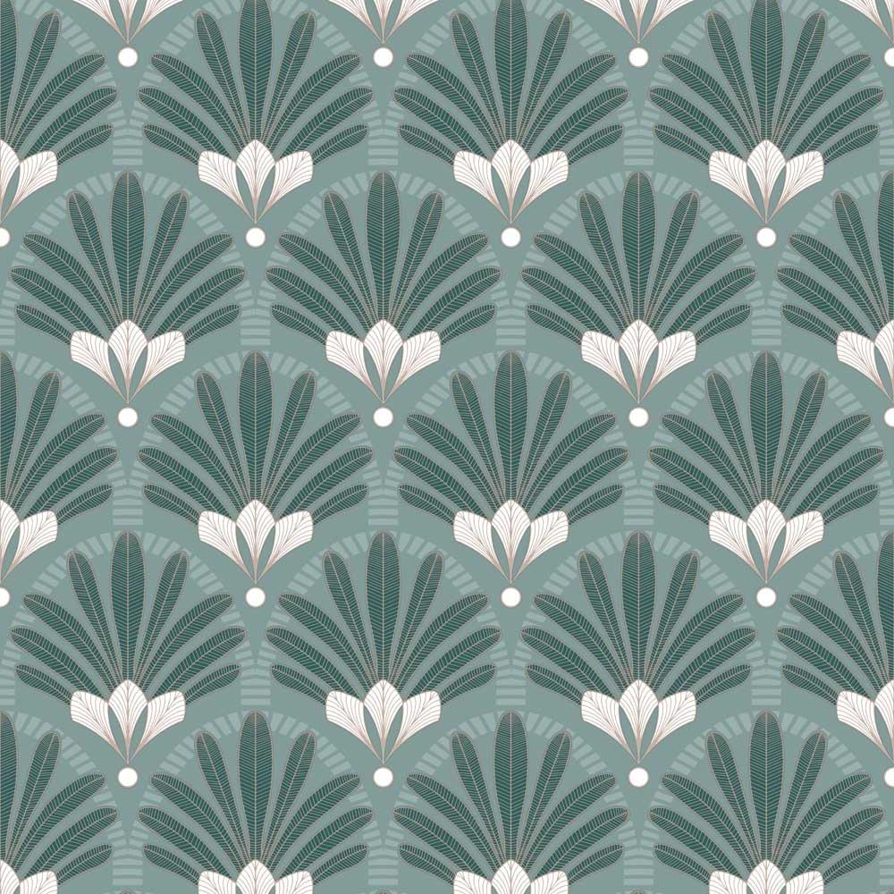 Elysian Fan Wallpaper - Green pattern
