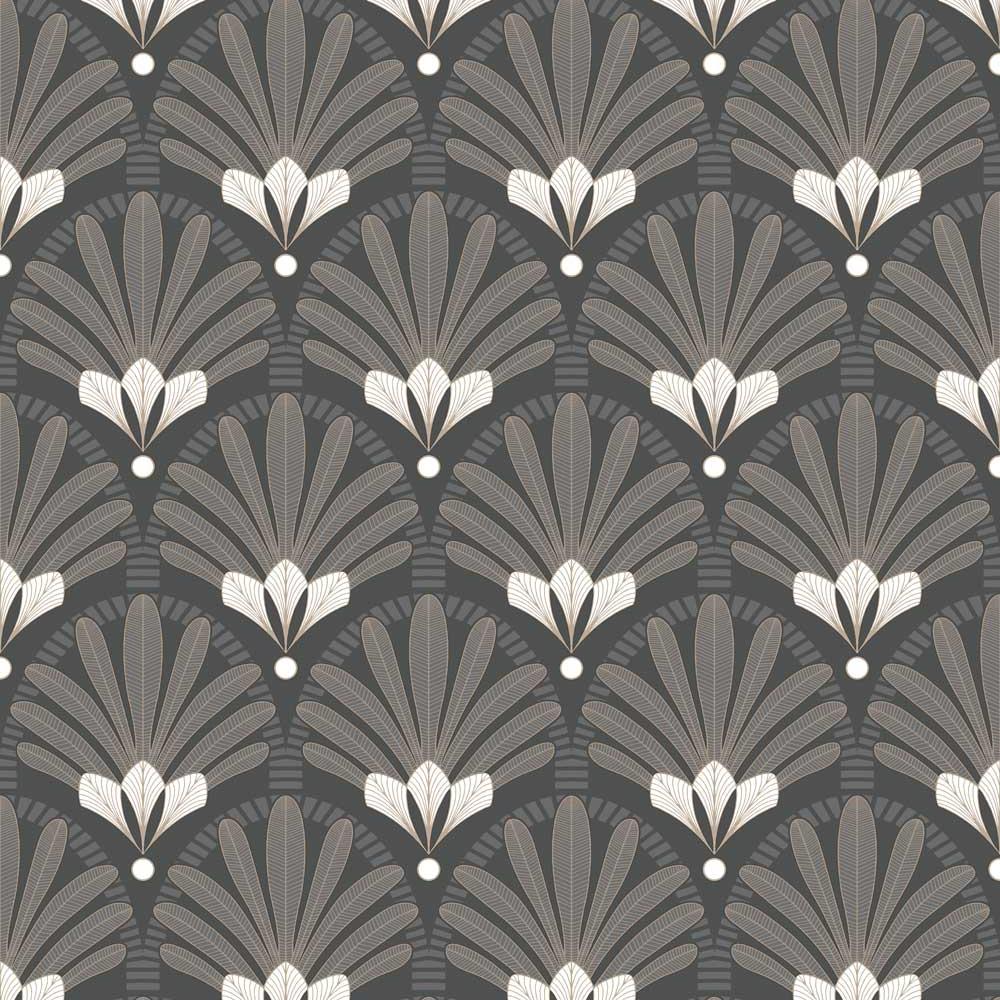 Elysian Fan Wallpaper - Black pattern