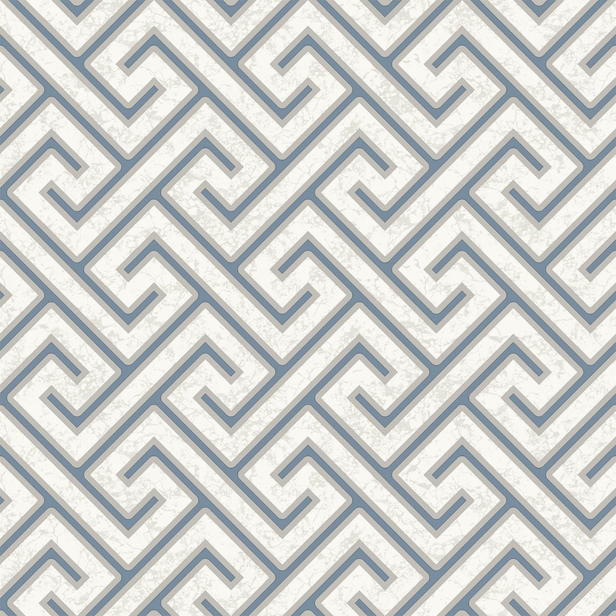 Greek Key XL Wallpaper - Blue pattern