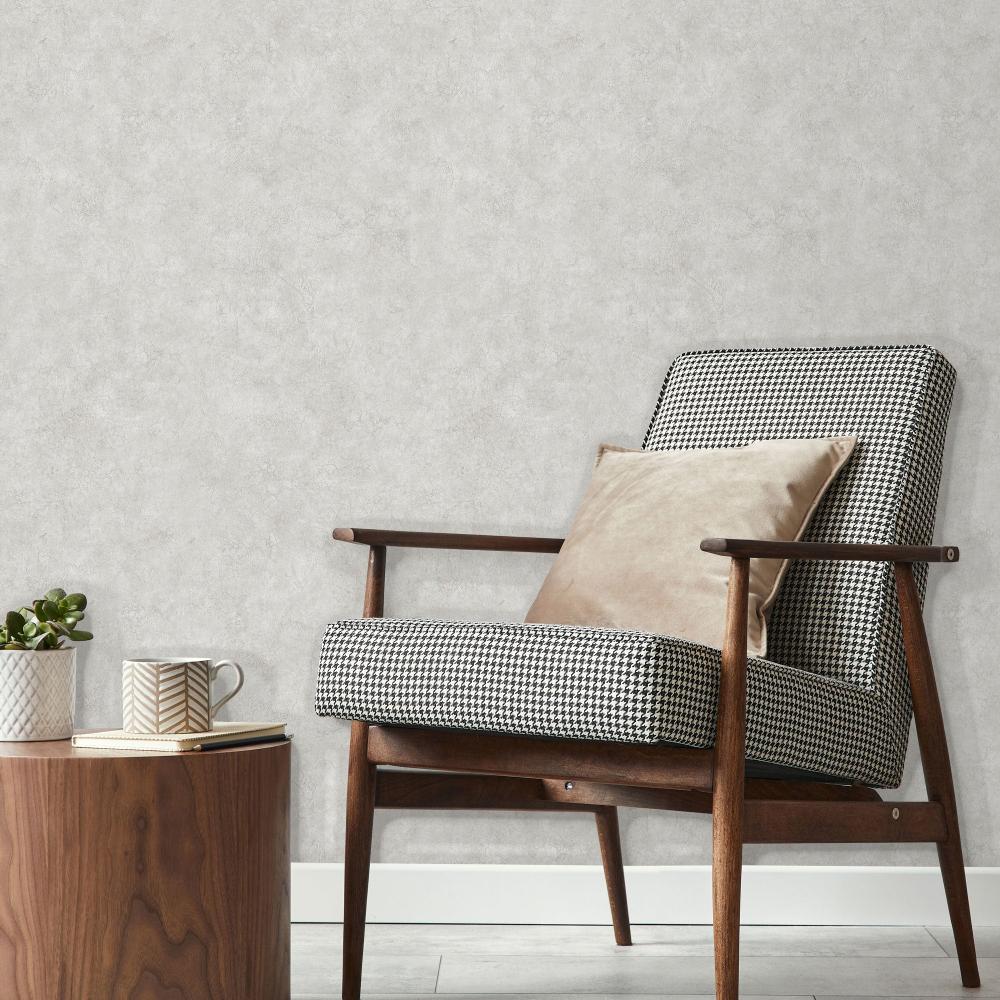 Embossed Crackled Texture Wallpaper - Beige room view