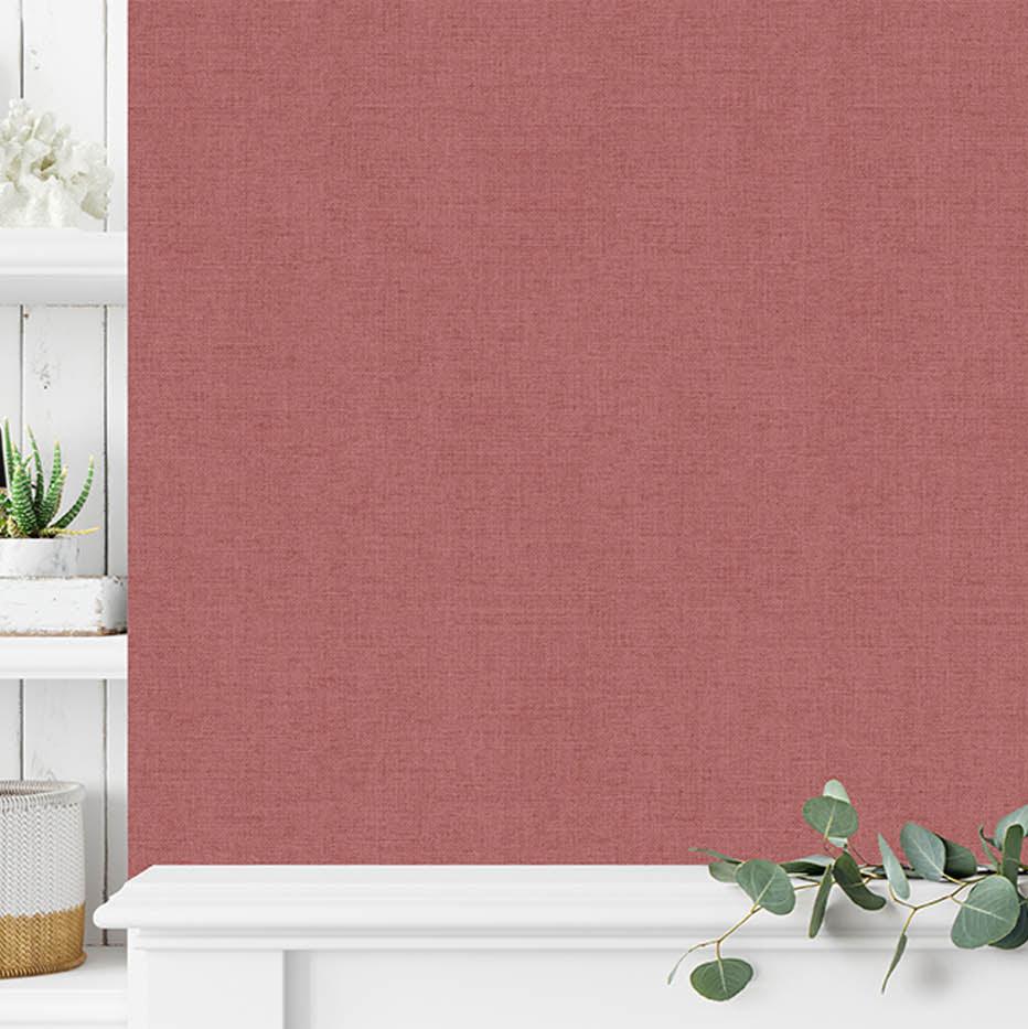 Luxe Faux Tweed Textile Texture Wallpaper - Red room view