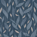 Dancing Leaves Trail Wallpaper - Blue pattern
